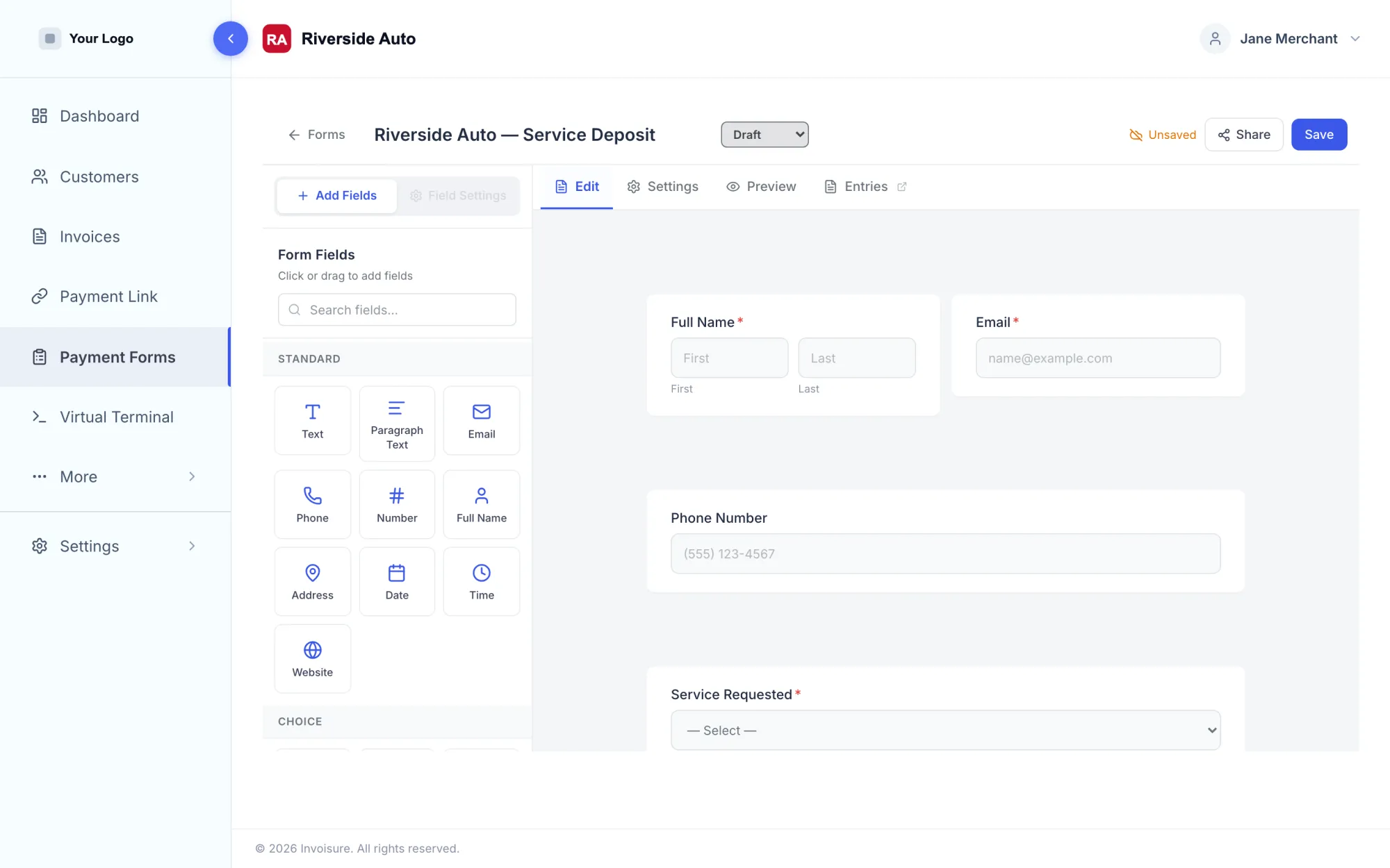 Invoisure — Payment forms